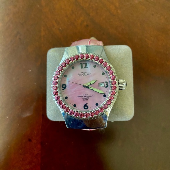 AquaMarin Sea Star WristWatch-Tourmaline-Mother Pearl-Leather Strap-Swiss 10 ATM main image 8